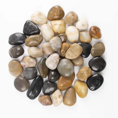 Image of 10lbs 1-2 Inch River Rocks, Decorative Mixed Pebbles for Garden Landscaping, Indoor Plants, Fish Tanks, Vases, and Succulents - Ideal for Home Decoration and Outdoor Gardens (Weight : 10 LB, Mixed)