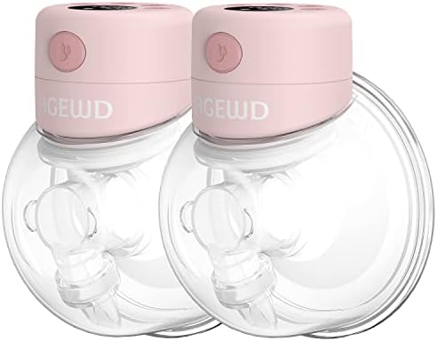 AGEWD Wearable Breast Pump, Hands-Free Breast Pumps, Portable Electric Breast Pump with LCD Display/Low Noise/Painless/2 Modes,9 Levels,Memory Function with Massage and Pumping Mode (2 Count)