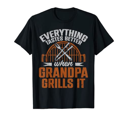 Mens Everything Tastes Better When Grandpa Grills It T-Shirt