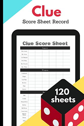 Clue Score Sheet Record 120 Sheets | Clue Detective Notebook Pads: Clue Game Sheets, 120 Clue Sheet Detective Notes, Portable Size