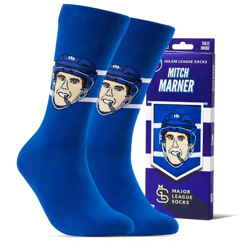 Major League Socks - MITCH MARNER Collectibles - NHL Toronto Maple Leafs Hockey Socks Adult Sizes, Hockey Socks for Men and Women, Excellent Gift for NHL Toronto Fans for All Occasions - Size 7-13