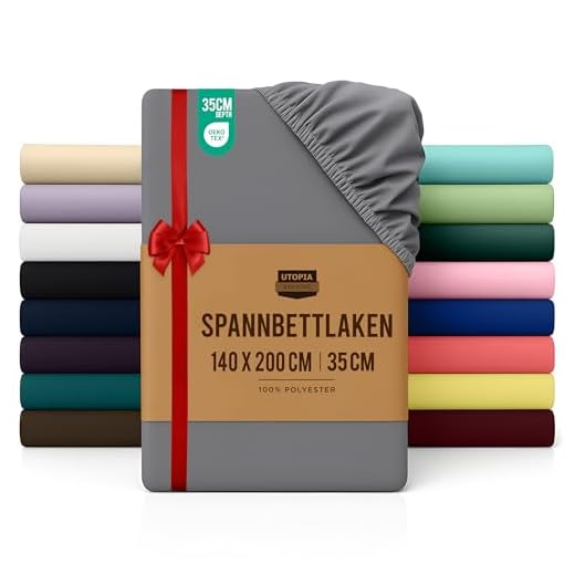 Utopia Bedding - Spannbettlaken 140x200cm - Grau - Gebürstete Mikrofaser Spannbetttuch - 35 cm Tiefe Tasche 2 Utopia Bedding - Spannbettlaken 140x200cm - Grau - Gebürstete Mikrofaser Spannbetttuch - 35 cm Tiefe Tasche