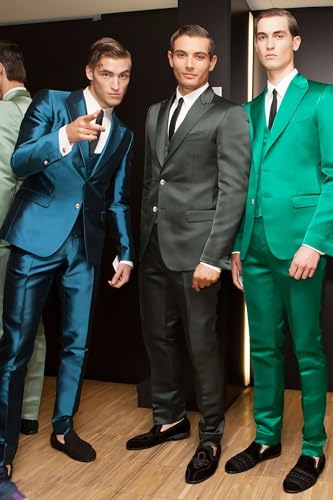 Satin Men Suits Slim Fit 3 Piece Suit for Men Formal Wedding Prom Suits Men Blazer Vest Pants Set4