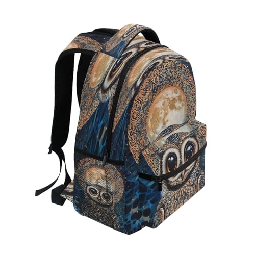 Owl Moon Mandala Aztec Backpack for School Boys Girls Adults Kids Bookbag Laptop Bag 18L2