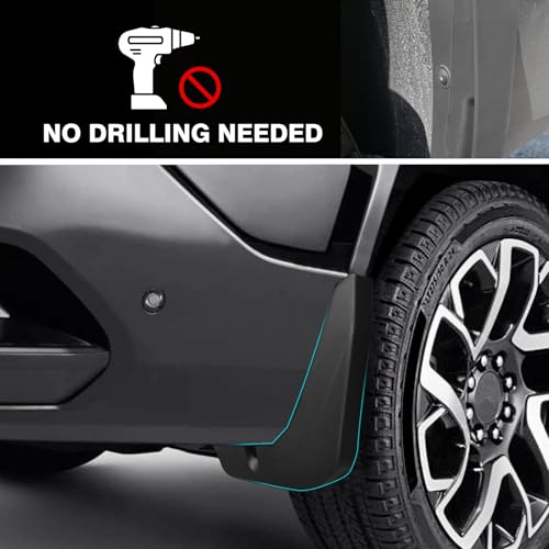 Image of BestEvMod Rear Mud Flaps Splash Guards Compatible with Chevrolet Silverado EV 2026 2025 2024 Accessories Fender Dirt Protection Winter Sediment Dirt Protection No Need to Drill Set of 2 Rear Only