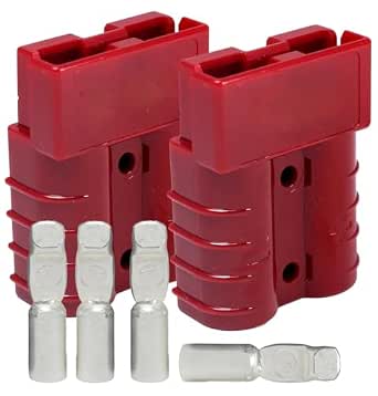 Anderson Power Products SB50 Connector Kit, 50 Amps, Red Housing, with 8 AWG Contact (1 Pair)