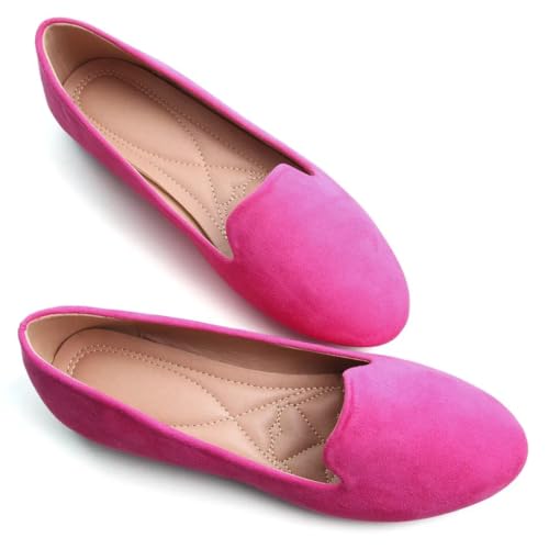 Stunner Women's Flats Classic Candy Colored Cute Slip On Ballet Shoes Soft Solid Dress Flat Shoes