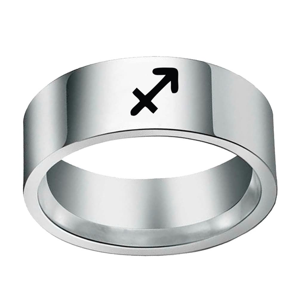 Unisex 12 Zodiac Sign Statement Ring