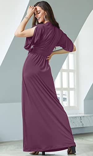 Image of KOH KOH Womens Long Pleated Flowy Modest Evening Wedding Guest Maxi Dress