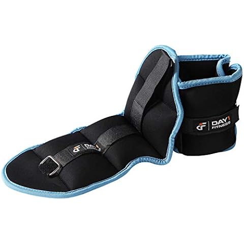 Day 1 Fitness Ankle Weight Pair 3.0 LBS, Set of 2 with Adjustable Velcro Straps - Breathable, Moisture Absorbent Weight Straps for Men and Women - Comfortable Ankle, Wrist Weights Cover