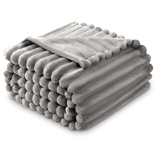 GC GAVNO CAVAILIA - Manta de Forro Polar | Manta Suave y esponjosa para sofás, Cama, sofá | Manta Grande Extra cálida | Fácil Cuidado, hipoalergénica | Doble 150 x 200 cm | Gris