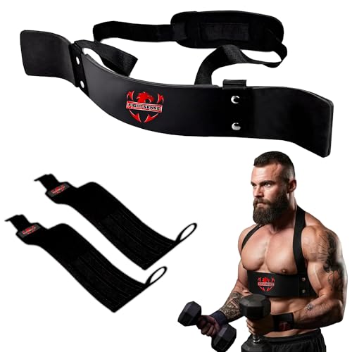 FIGHTSENSE Arm Blaster Biceps Curl Triceps Muscle Isolator Bomber Fitness Gym Workout Training Support (Black)