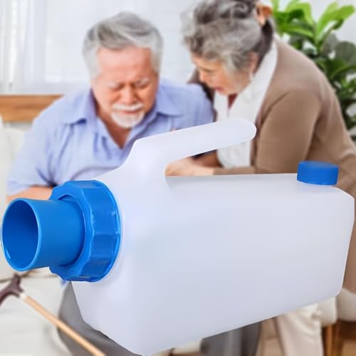 Urinario unisex portátil con tapón de rosca 1000 ml, graduaciones transparentes, apto for coche, viajes, personas mayores e incontinencia, extraíble(Men)