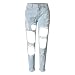 RieKet Women Distressed Boyfriend Dipped Jeans for Juniors (8, Light Blue)