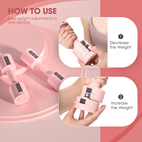 Manueklear Adjustable Weights Dumbbells Set For Women And Men, Non-Slip Handles Dumbbell Weights For Workout Quick-Adjust 10 Lb Dumbbells Set Of 2, Free Hand Weights For Men Home Strength Training #TOP2