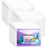 Plastic Wallets Folders - 36 Pcs A4 Clear Plastic Popper Wallet Document Folder with Button Closure