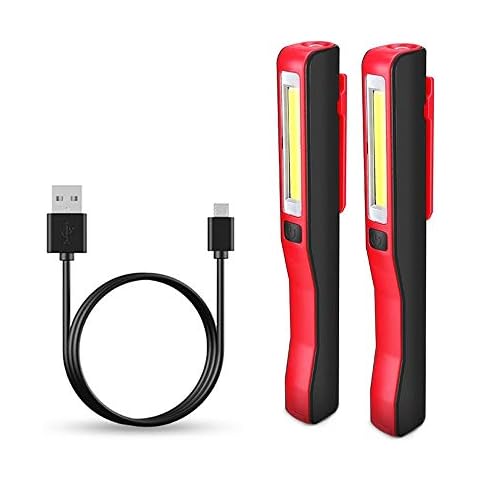 LED Torch Inspection Lamp - Rechargeable LED Work Light Super Bright COB LED Flashlight Pocket Torch Camping Light Cover