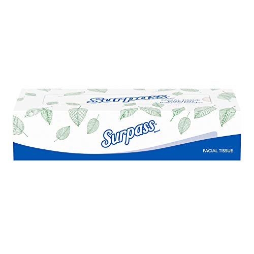 Kimberly-Clark Professional Surpass Facial Tissue Flat Box (21340), 2-Ply, White, Unscented, 100 Tissues/Box