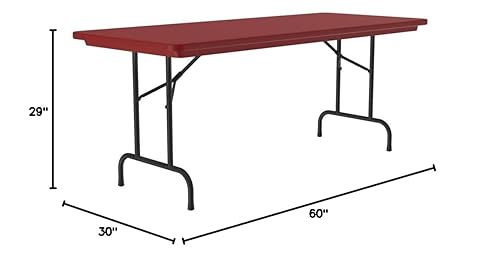 Miniatura 64 de Correll - Mesa plegable comercial de 24 x 48 pulgadas, granito gris, peso ligero, impermeable, parte superior de plástico moldeado por soplado Gris