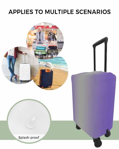 Modern Ombre Art Travel Luggage Cover, Purple Gray Anti-scratch Travel Suitcase Protector Covers, Washable Elastic Baggage Covers Fit 19-21 Inch Carry on Luggage4