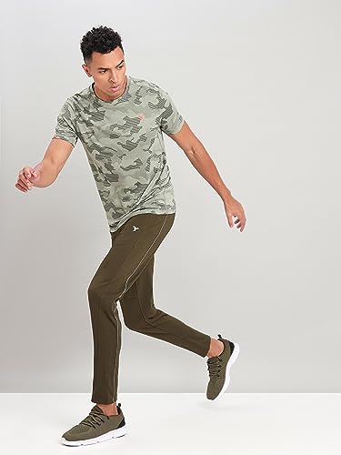 Image of TECHNOSPORT Men Polyester Regular Fit Half Sleeve Jacquard T-Shirt with Double Cool, Quick Dry & Anti Microbial for Sports, Running & Casual Use
