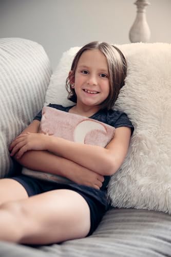 Hotties Microwave Hot Water Bottle - Glow in The Dark Stars and Moons Fleece Pink - Image 2