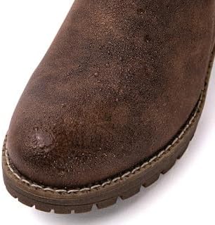 GLOBALWIN Women's Ankle Boots For Women Faux Fur Lined Winter Moto Boots Ankle Booties With Adjustable Double Buckles - Image 8