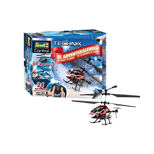 Revell Adventskalender RC Helicopter 010429091 I Adventkalender Hubschrauber I Adventskalender zum Basteln I RC Adventkalender für Jung & Alt I Ab 10 Jahren, Rot