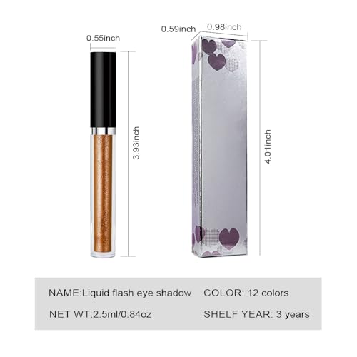 Image of SUAKE Liquid Sparkling Glitter Eyeshadow Stick Pack - High Pigment Shimmer Metallic Eye Shadow, Long-Lasting, White Blue Black Gold Purple Bold Colors,Quicking-Dry (5#-Orange, Pack of 1)