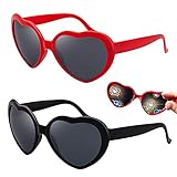 💞Material: Herzförmige Spezialeffektbrillen bestehen aus PC + ac + Spezialeffekt-Elektronikchips, die langlebig sind und lange verwendet werden können.