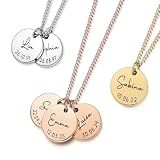 The Magical touch Personalisierte Kette mit Gravur – Namenskette Damen für Mama mit Kindernamen...