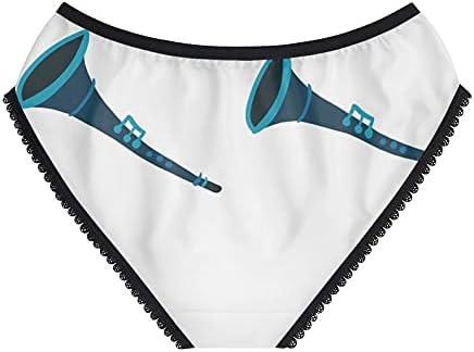 Blue Clarinet Panties, Blue Clarinet Underwear, Briefs, Cotton Briefs, Funny Underwear, Panties For Women