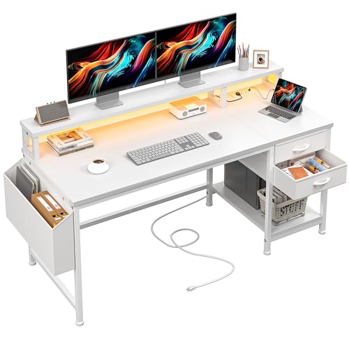 Image of DurayLoly 48 inch Small Gaming Desk with Remote Control RGB Light for Teen Gamer,10m Full-Color Strip with Wireless Remote,20 Dynamic & 20 Lighting Modes, Effortless Control to Level Up Your Gaming Vibe