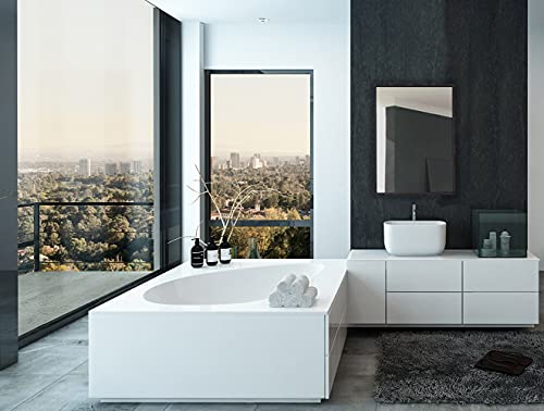 Hamilton Hills Clean Large Modern Wenge Frame Wall Mirror | Contemporary Premium Silver Backed Floating Glass Panel Vanity Or Bathroom Mirrored Rectangle Hangs Horizontal Or Vertical 22 Inch X 30 Inch #TOP4