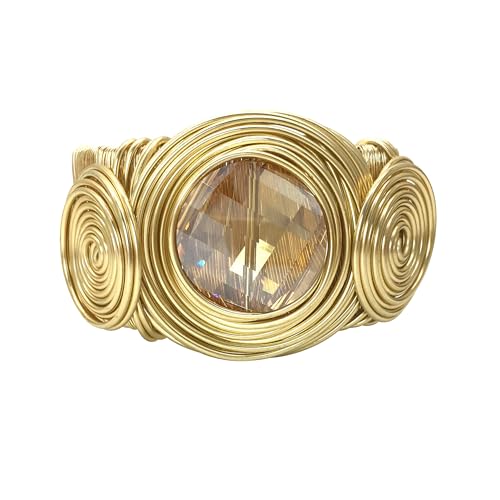 Chunky African Bracelets For Women Colorful Gold Wire Wide Sparkly Rhinestone Bangle Tribal Fashion Clothes Jewelry3