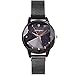 RORIOS Damen Uhren Leuchtenden Sternenklarer Himmel Damenuhr Armbanduhr Analog Quarz Ultradünne Edelstahl Mesh Mode Women Watches