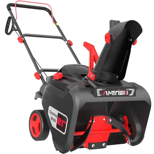 Amerisun 21-Inch Gas-Powered Snow Blower - Compact, Lightweight, Easy Chute Cont...