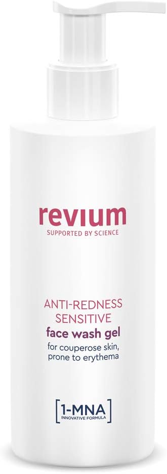 Rosacea Anti-Redness Cleanser Sensitive Face Wash Gel or Coupreose Skin Prone to Erythema, with 1-MNA Molecule, Chlorella Vulgaris Green Algae Extract, Acerola Friut, Soap Product, 200ml