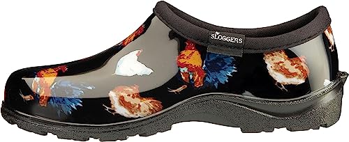Sloggers Waterproof Garden Shoe For Women – Outdoor Slip-On Rain And Garden Clogs With Premium Comfort Support Insole, (Classic Chicken Black), (Size 10) #TOP1
