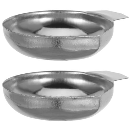 Veemoon 2 Bandejas Pequeñas de Acero Inoxidable para Básculas Electrónicas de Quilates Mini Bandejas para Pesaje de Alimentos en Miniatura Uso en Cocina y Laboratorio