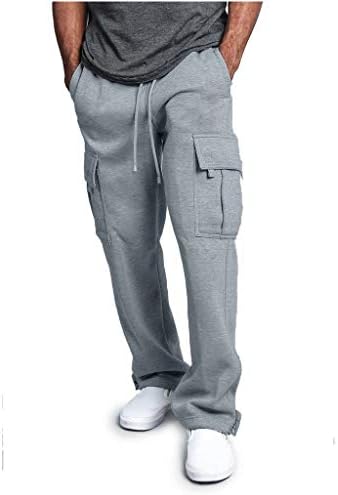 Men's Gym Fitness Workout Pants Bodybuilding Cargo Jogger Pants Chino Trousers Sweatpants Drawstring Working Pants
