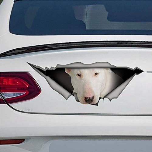 Autocollant en vinyle pour voiture Motif Bull Terrier Blanc