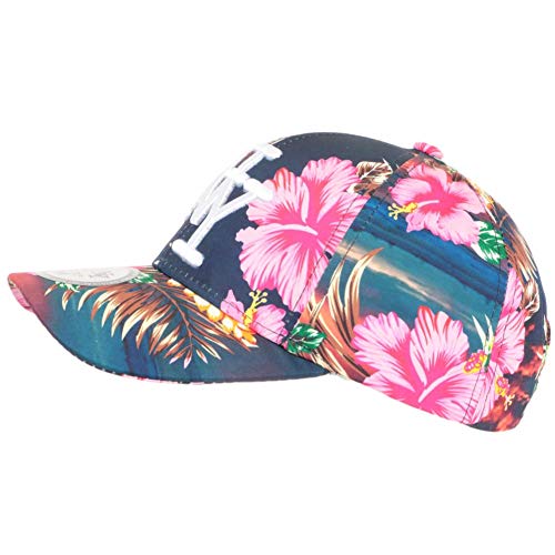 Casquette NY bleue marine imprimé fleurs roses taille unique style baseball mode - 3