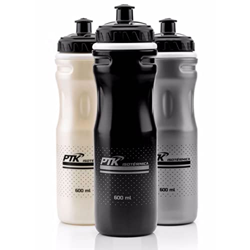 Garrafa Squeeze isotérmica 600ml Preta PTK