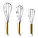 Frusta in acciaio inossidabile da 3 pezzi 8 ', 10', 12 ', frusta in titanio con placcatura in oro, frusta, frusta a filo Frusta da cucina (confezione da 3) immagine