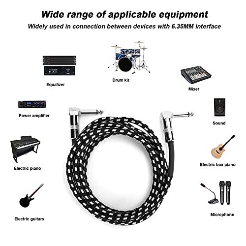 Guitar Cable, 6.35MM Male Right Angle to Right Angle Audio Connection Wire Electric Musical Instrument Cord / 9.8ft for Intelligent Home Equipment Professional Stage Audio