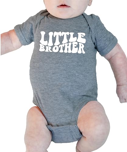 Image of Olive Loves Apple Little Brother Groovy Wavy Bodysuits Sibling Matching Famiy Fun Outfits
