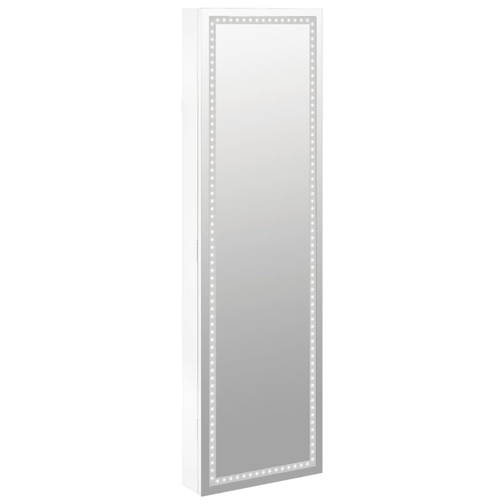 Lustro z pudełkiem na biżuterię i oświetlenie ścienne LED, białe lustro, lustro łazienkowe, lustro do salonu, wejście do przedpokoju, meble do salonu SPU: 353253