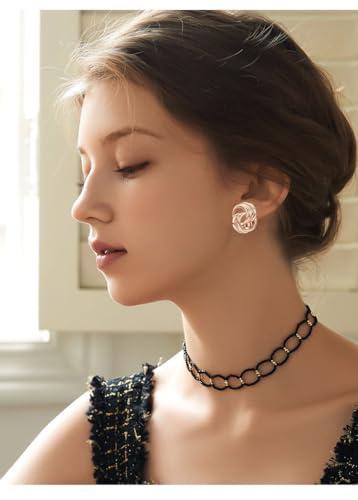 Image of Yoursfs Gold Textured Knot Clip On Earrings for Women Non Pierced Earring 18K Gold Plated Double Half Hoop Earrings Trendy Jewelry