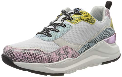 Skechers Rovina, Zapatillas Mujer, Multicolor (Multi Color Snake Printed Duraleather White Mesh Trim Wmlt), 40 EU